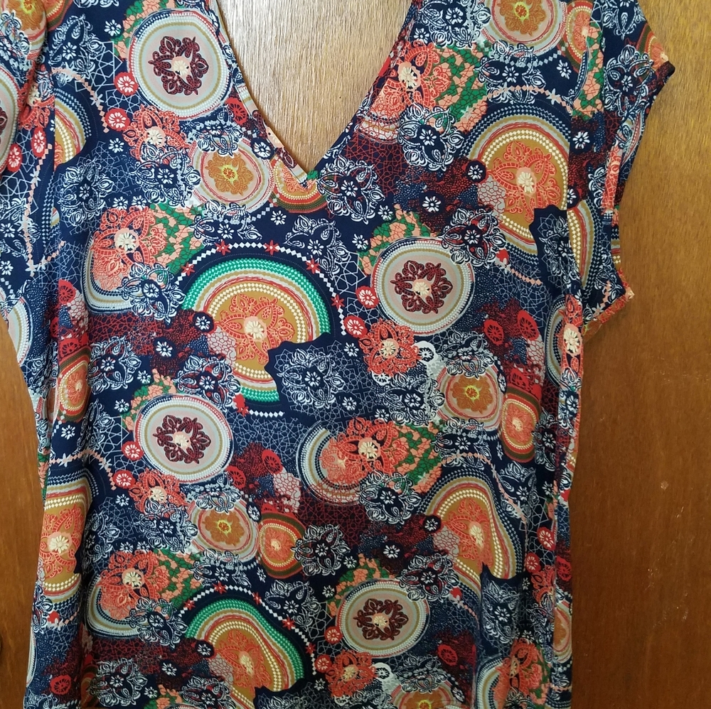 Multi color top.